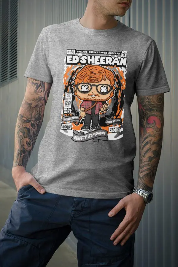 01 tshirt ed sheeran gris T-shirt Ed Sheeran