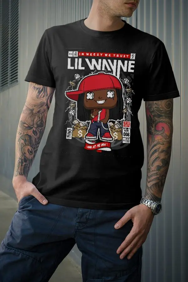 01 tshirt lil wayne noir T-shirt Lil Wayne