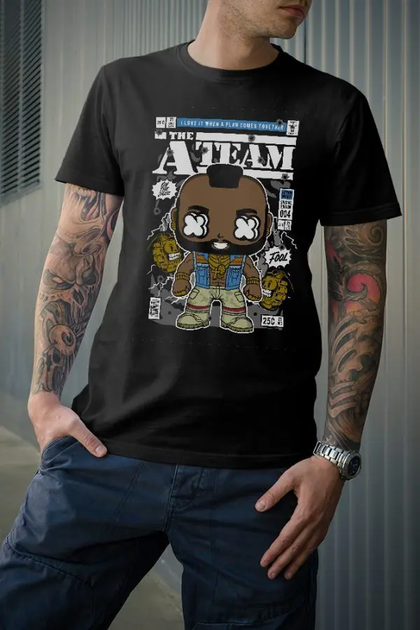 01 tshirt mister T noir T-shirt Mister T