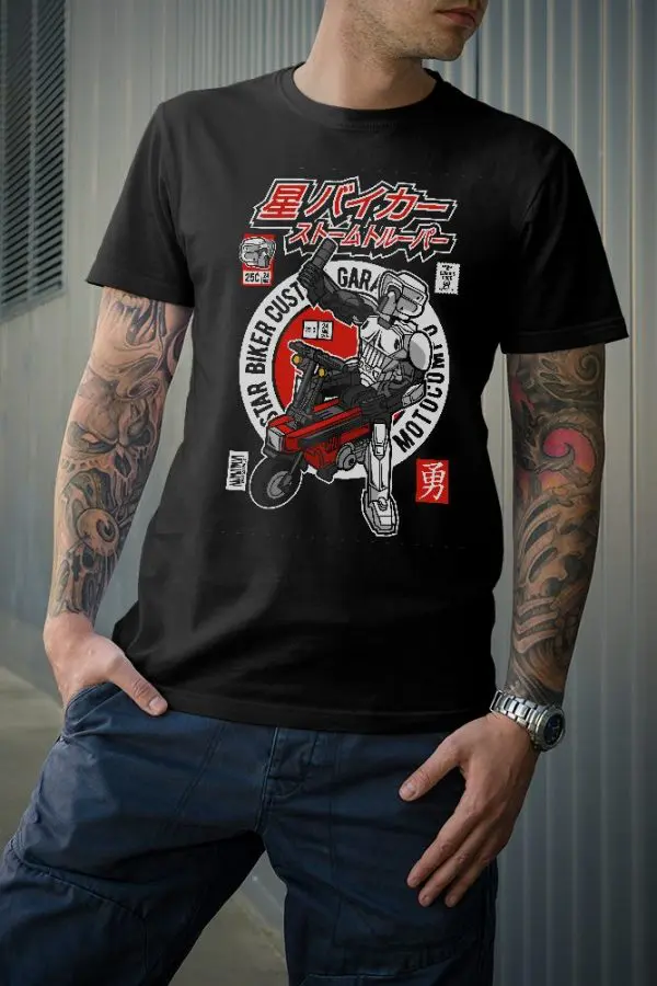 01 tshirt moto compo noir T-shirt moto compo